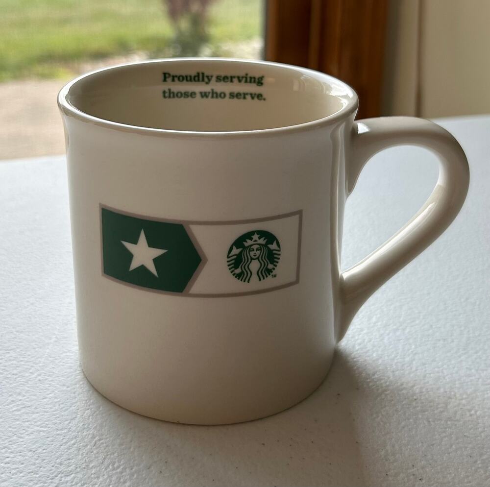 Starbucks Proudly Serving Those Who Serve Military Veterans 14 oz Mug Cup 2013